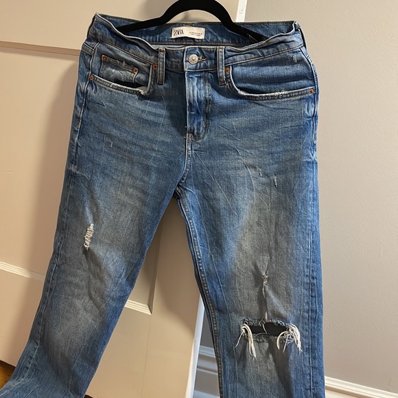 Zara Ripped straight jeans size 6/28 - Picture 2 of 2